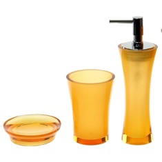 Orange 3 Piece Bathroom Accessory Set